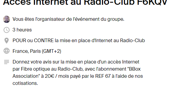 Accès INTERNET au Radio-Club F6KQV